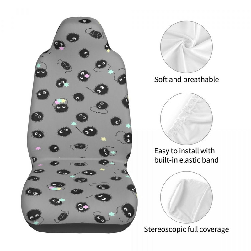 Totoro Soot Sprites Gyerek autósülés huzatok Univerzálisan alkalmas teherautó SUV Hayao Studio Ghibli Bucket Seats Védőhuzatok