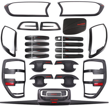 Για Ford Ranger Wildtrak T6 T7 T8 2012-22 Auto Styling ABS Μαύρο ματ Διακοσμητικό αμάξωμα αυτοκινήτου Κάλυμμα Molding Αυτοκόλλητο Αξεσουάρ αυτοκινήτου