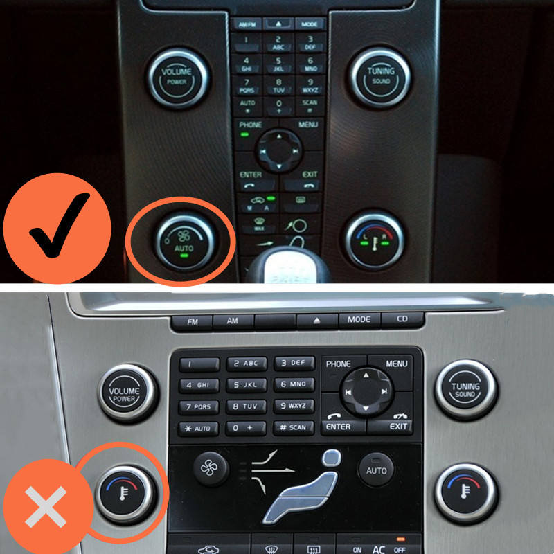 Car Styling Légkondicionáló Forgógombos hőszabályozó kapcsoló gomb Trim Fit VOLVO S60 V60 XC60 S80 V40 autótartozékokhoz