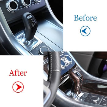 Κάλυμμα κουμπιού κεφαλής αλλαγής ταχυτήτων αυτοκινήτου σε στυλ ABS Carbon Fiber για Αξεσουάρ στυλ αυτοκινήτου Land Rover Range Rover Sport 2014-2019