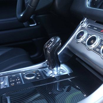 Κάλυμμα κουμπιού κεφαλής αλλαγής ταχυτήτων αυτοκινήτου σε στυλ ABS Carbon Fiber για Αξεσουάρ στυλ αυτοκινήτου Land Rover Range Rover Sport 2014-2019