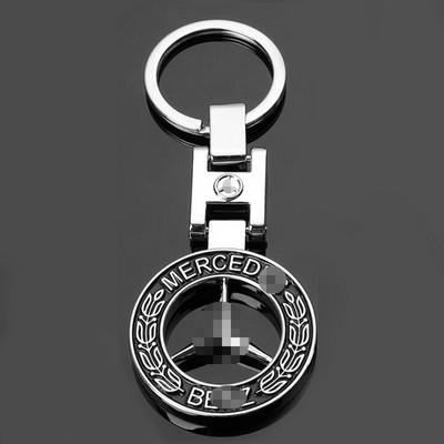 Steaua neagră, emblemă, inel de dafin, breloc din aliaj, breloc, set de brelocuri cromate, accesorii pentru breloc decorativ Mercedes Benz