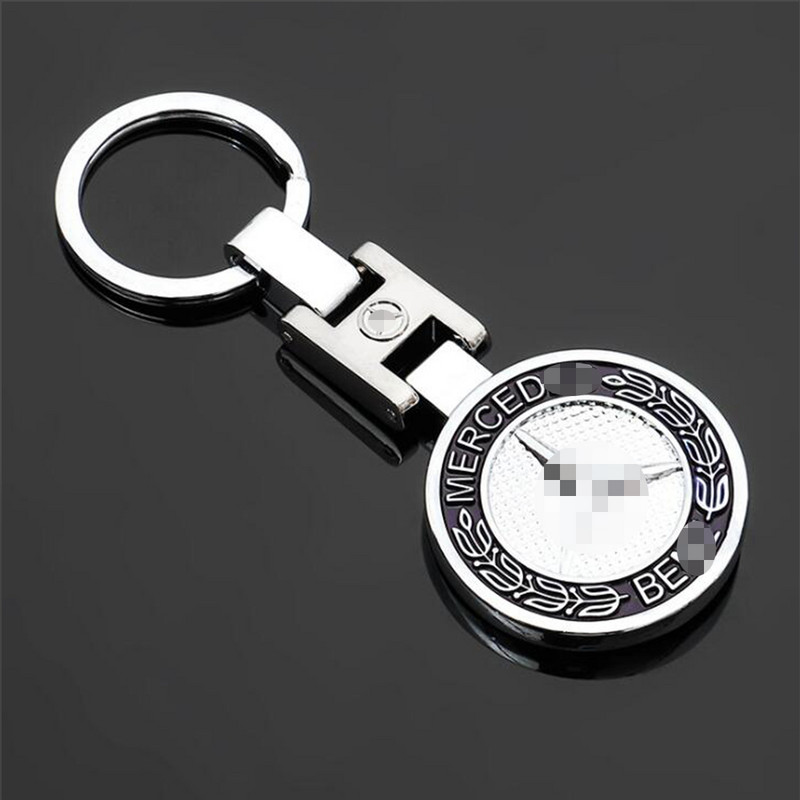 Steaua neagră, emblemă, inel de dafin, breloc din aliaj, breloc, set de brelocuri cromate, accesorii pentru breloc decorativ Mercedes Benz