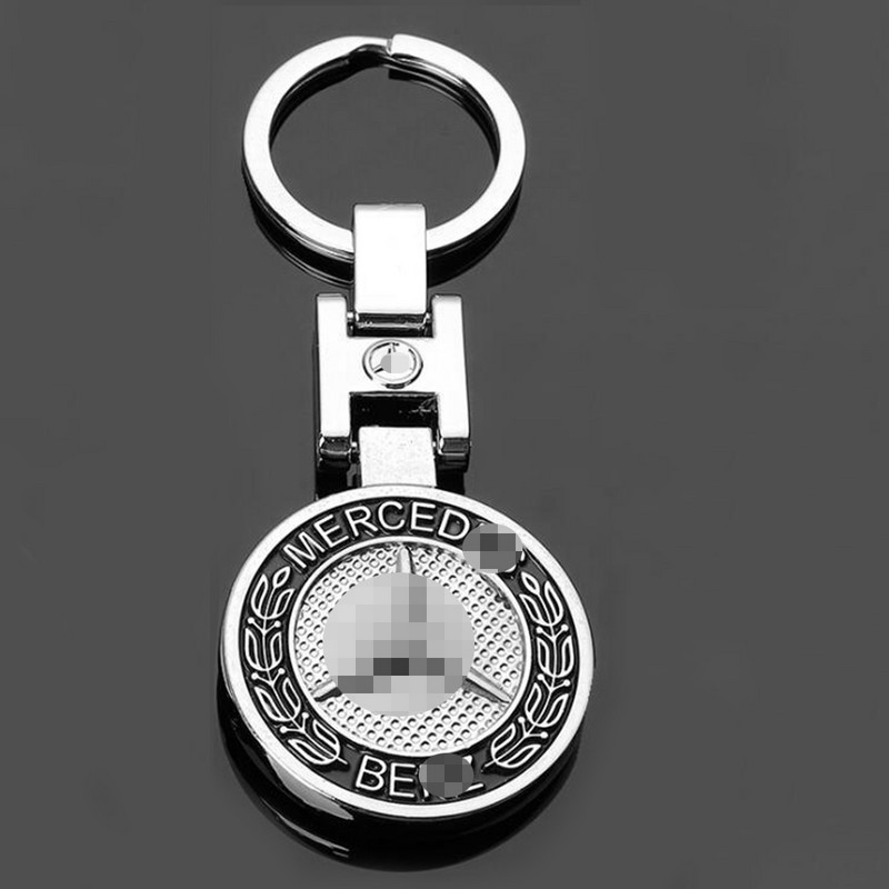 Steaua neagră, emblemă, inel de dafin, breloc din aliaj, breloc, set de brelocuri cromate, accesorii pentru breloc decorativ Mercedes Benz