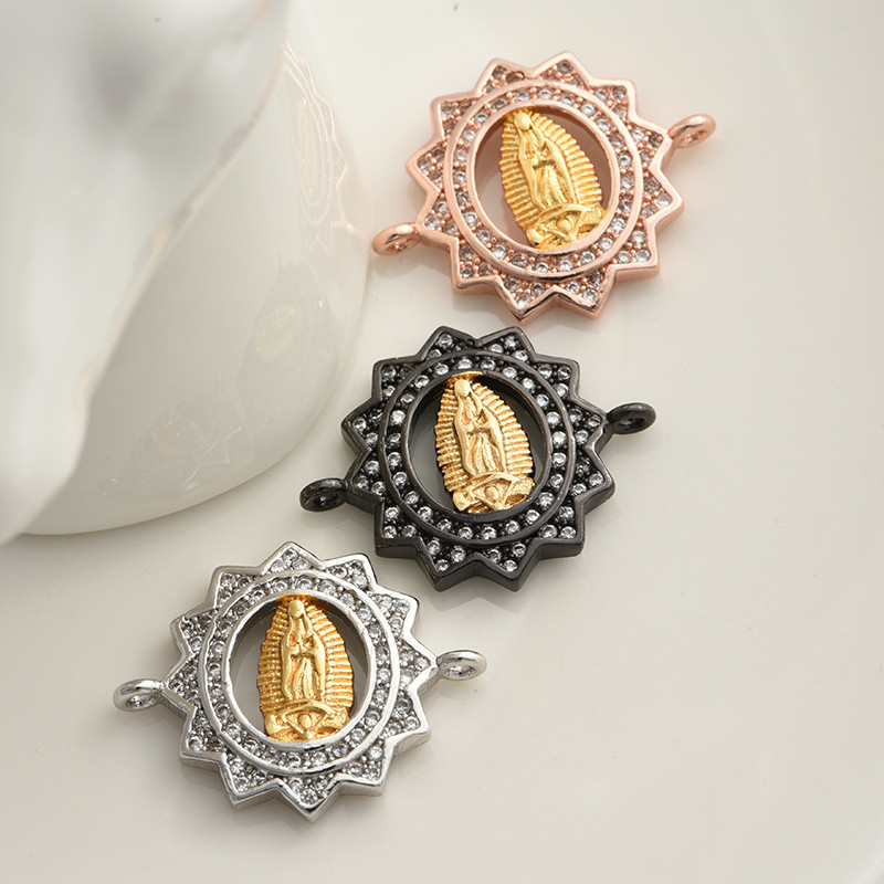 Szűz Mária Connector Charms kiegészítők ékszerkészítéshez barkácsolás kézzel készített karkötők vallási ékszer Ajándék