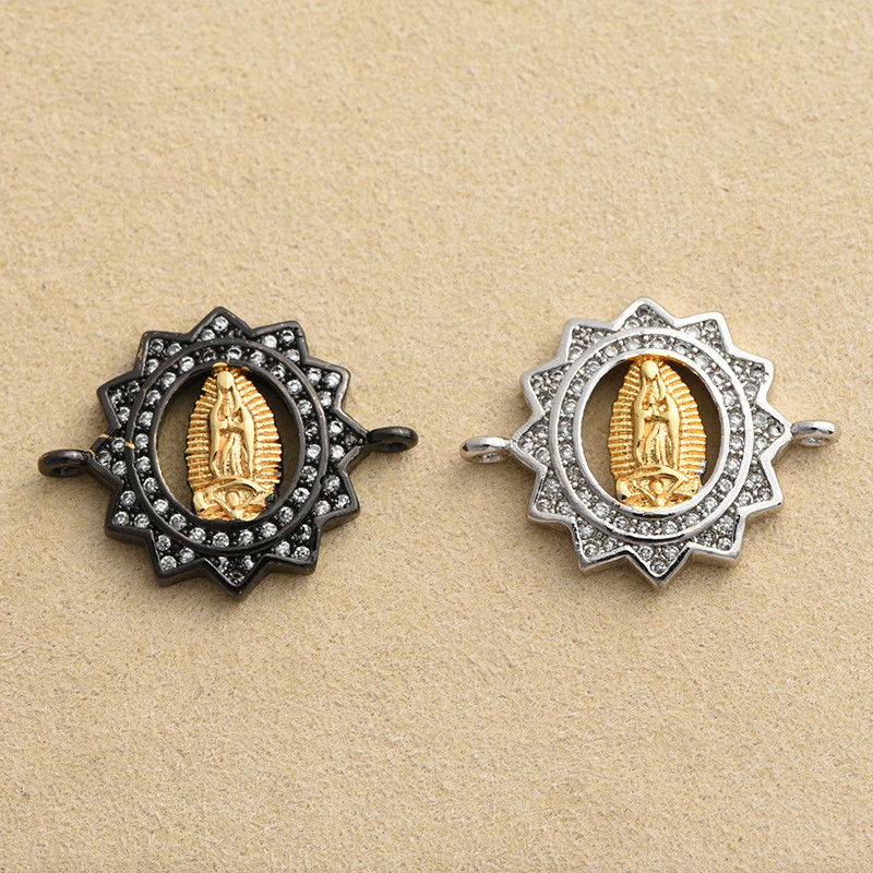 Szűz Mária Connector Charms kiegészítők ékszerkészítéshez barkácsolás kézzel készített karkötők vallási ékszer Ajándék