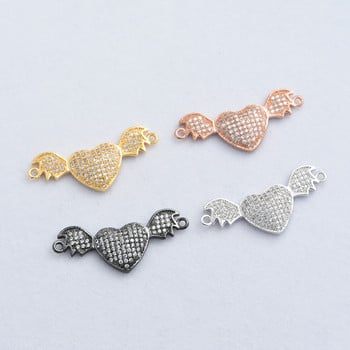 4 Χρώματα Heart Angel Wings Charm Connector Αξεσουάρ για Γυναικεία Κεντήματα Κοσμήματα DIY Κατασκευή γυναικείων βραχιολιών Σκουλαρίκια Κοσμήματα