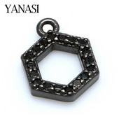 Šarm crni mali metalni privjesci za sreću Dodaci za narukvicu Naušnice Izrada nakita 10*7 mm