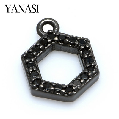 Charm Negru Mici Metal Lucky Charms Accesorii pentru brățară Cercei Fabricare de bijuterii 10*7mm