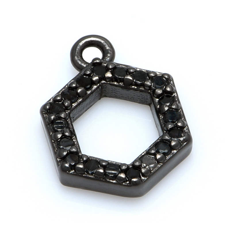 Šarm crni mali metalni privjesci za sreću Dodaci za narukvicu Naušnice Izrada nakita 10*7 mm