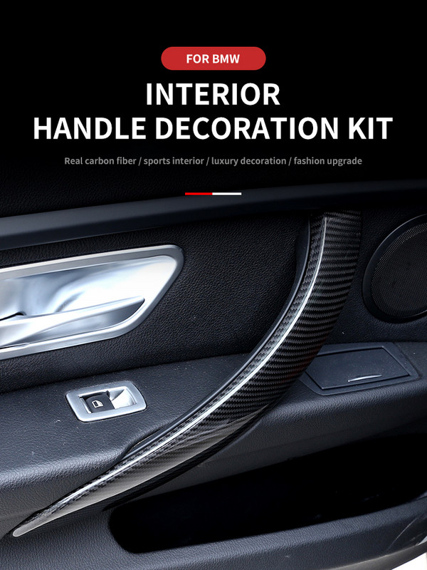 Unutarnja ploča panela za povlačenje Poklopac unutarnje ručke automobila Karbonska vlakna lijevo desno za BMW serije 3 4 F30 F80 F31 F32 F33 F34 F35 F36