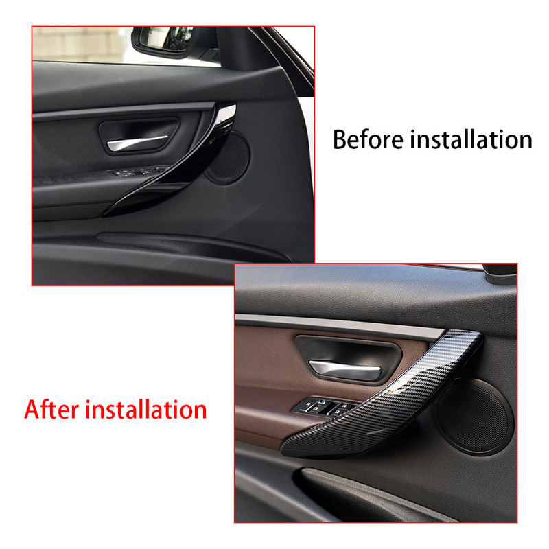 Unutarnja ploča panela za povlačenje Poklopac unutarnje ručke automobila Karbonska vlakna lijevo desno za BMW serije 3 4 F30 F80 F31 F32 F33 F34 F35 F36