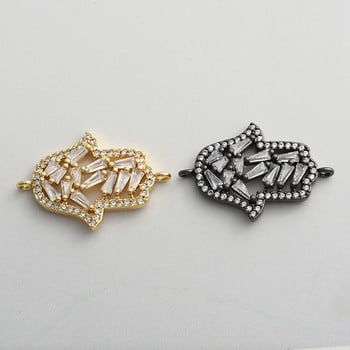 Лъскав Hamsa Hand Hollow Charms Конектор Аксесоари за изработка на бижута Направи си сам ръчно изработени жени Мъжки бижута Гривни Модни подаръци