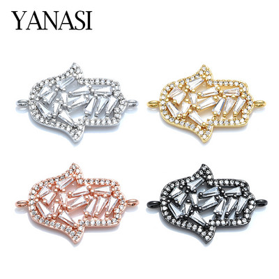 Лъскав Hamsa Hand Hollow Charms Конектор Аксесоари за изработка на бижута Направи си сам ръчно изработени жени Мъжки бижута Гривни Модни подаръци
