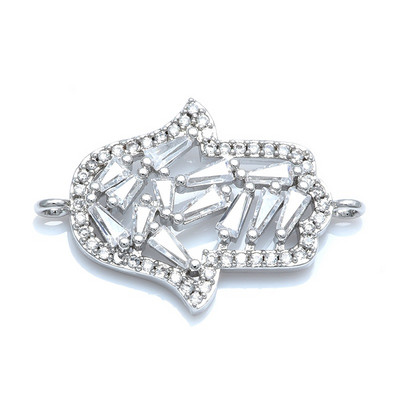 Sjajni Hamsa ručni šuplji privjesci Konektor Dodaci za izradu nakita DIY Ručni rad Žene Muškarci Nakit Narukvice Modni darovi