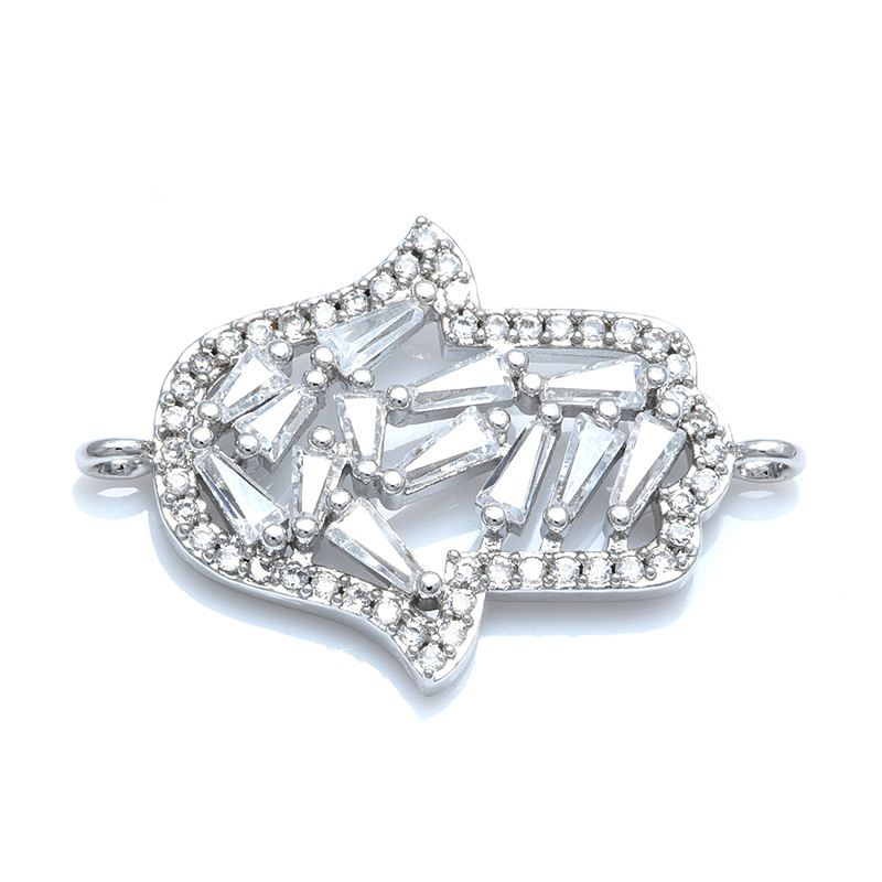 Sjajni Hamsa ručni šuplji privjesci Konektor Dodaci za izradu nakita DIY Ručni rad Žene Muškarci Nakit Narukvice Modni darovi