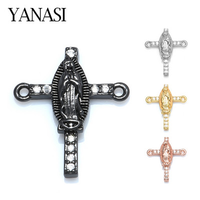 Jesus Christ Cross Connector Charms medál arany szál fekete kiegészítők ékszer karkötő készítéshez