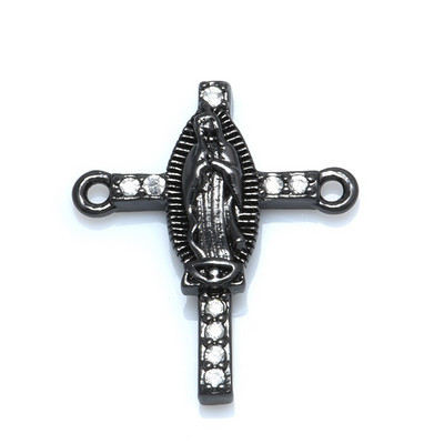 Jesus Christ Cross Connector Charms medál arany szál fekete kiegészítők ékszer karkötő készítéshez