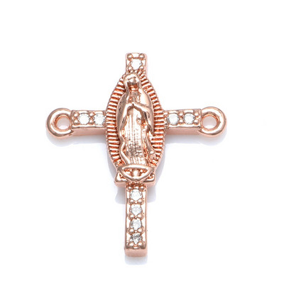 Jesus Christ Cross Connector Charms medál arany szál fekete kiegészítők ékszer karkötő készítéshez