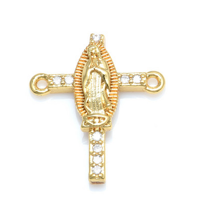 Jesus Christ Cross Connector Charms medál arany szál fekete kiegészítők ékszer karkötő készítéshez