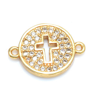 Jesus Christ Cross Connector Charms medál arany szál fekete kiegészítők ékszer karkötő készítéshez