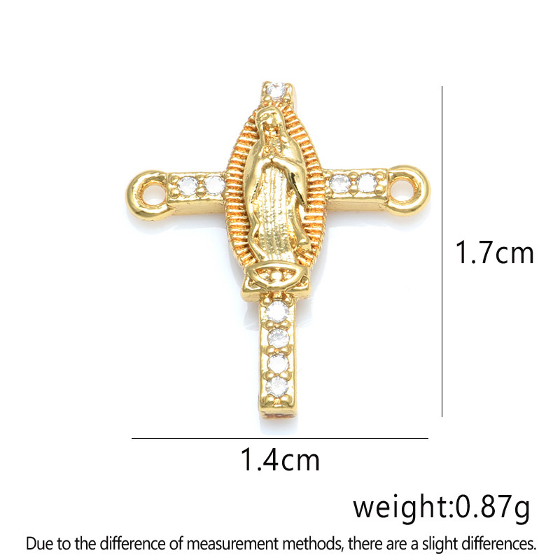 Jesus Christ Cross Connector Charms medál arany szál fekete kiegészítők ékszer karkötő készítéshez