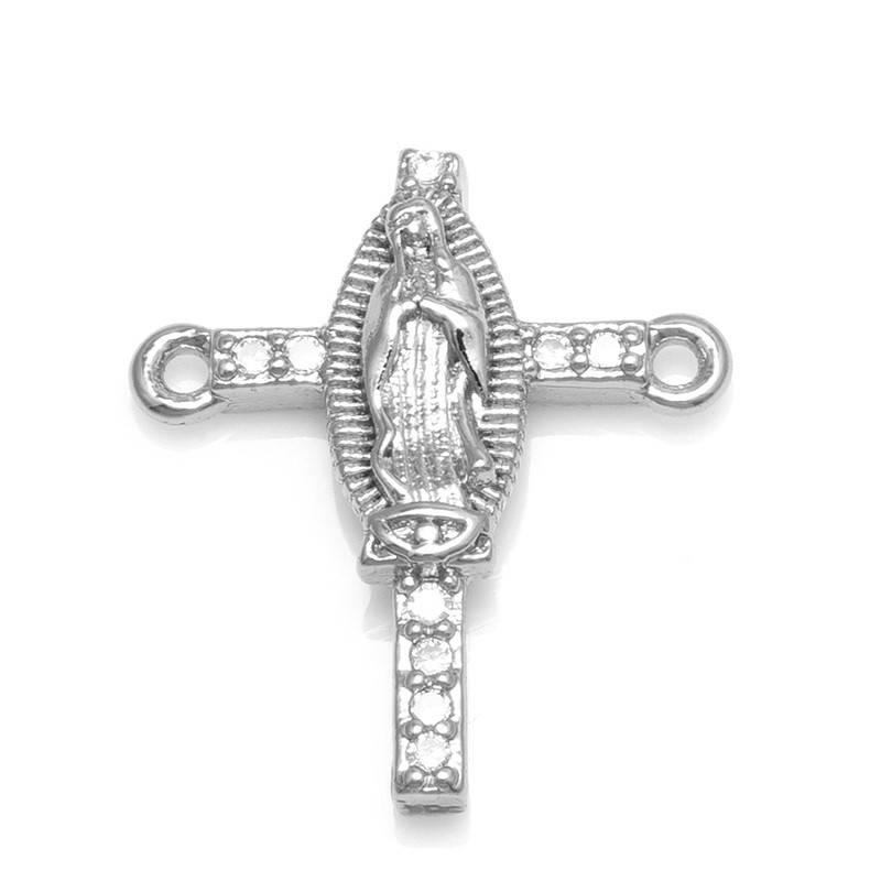 Jesus Christ Cross Connector Charms medál arany szál fekete kiegészítők ékszer karkötő készítéshez
