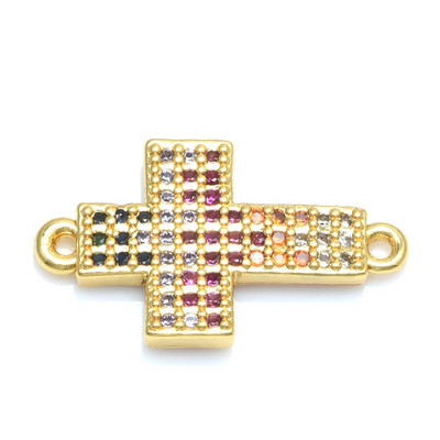 Cross Jesus Connectors Kiegészítők Nőknek Férfi Kézzel Készített Karácsonyi Karkötő Ajándék Barkácsolás Cirkon ékszerek Leletek Varázskészítés