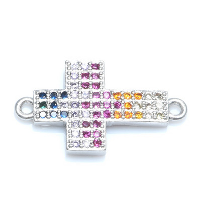 Cross Jesus Connectors Kiegészítők Nőknek Férfi Kézzel Készített Karácsonyi Karkötő Ajándék Barkácsolás Cirkon ékszerek Leletek Varázskészítés