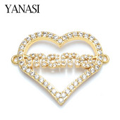 Šareni cirkon Srce mama Konektor privjesci DIY RUČNO IZRAĐENI nakit Narukvica Ogrlica Ručno izrađeni poklon za Majčin dan