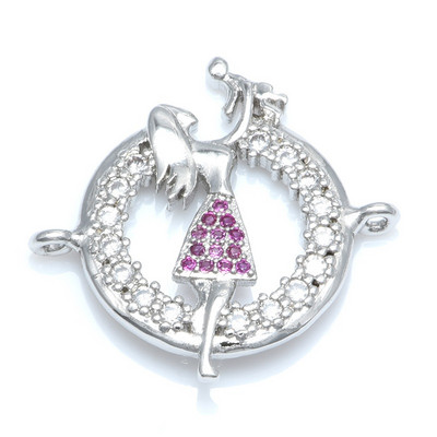 Šareni cirkon Srce mama Konektor privjesci DIY RUČNO IZRAĐENI nakit Narukvica Ogrlica Ručno izrađeni poklon za Majčin dan