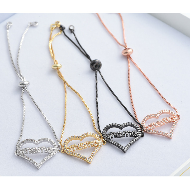 Šareni cirkon Srce mama Konektor privjesci DIY RUČNO IZRAĐENI nakit Narukvica Ogrlica Ručno izrađeni poklon za Majčin dan