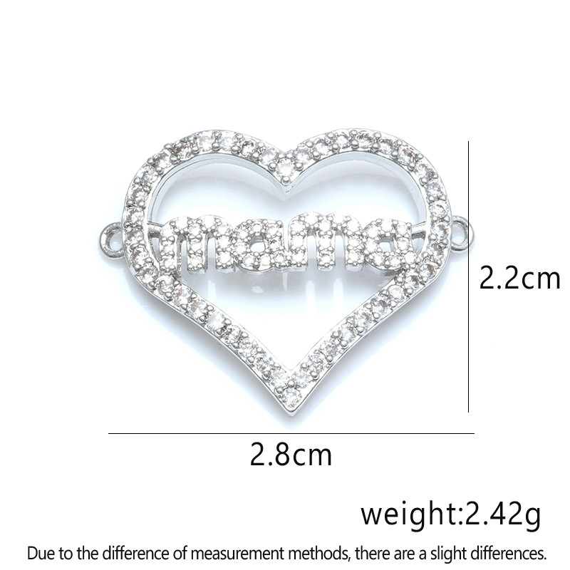 Šareni cirkon Srce mama Konektor privjesci DIY RUČNO IZRAĐENI nakit Narukvica Ogrlica Ručno izrađeni poklon za Majčin dan