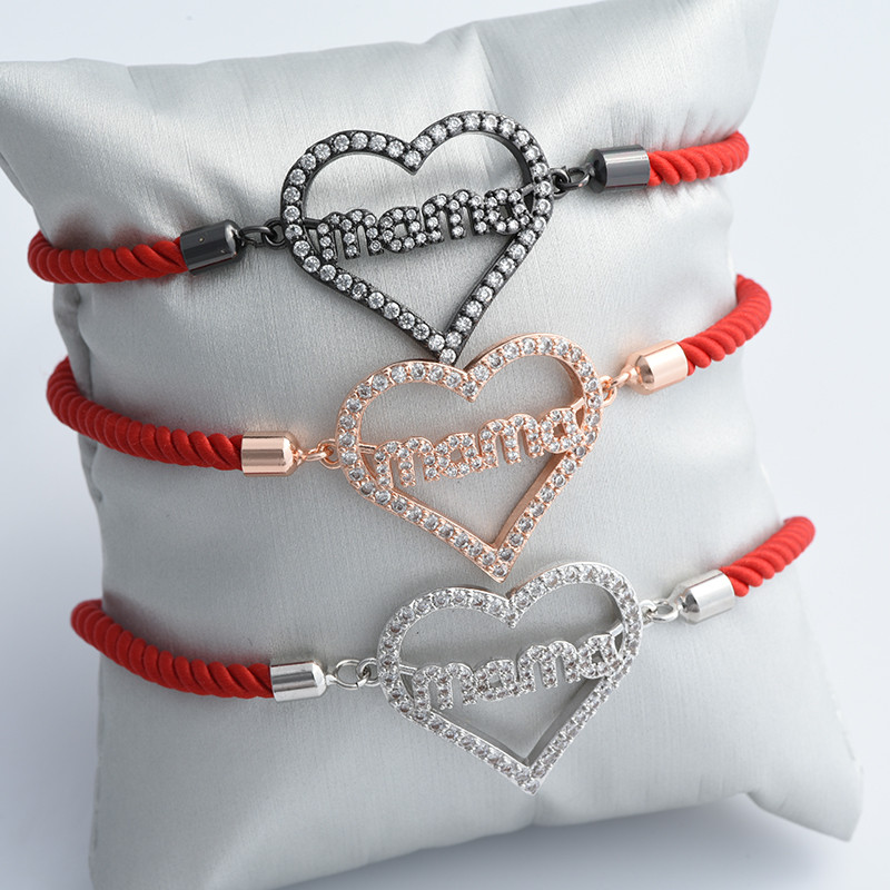 Šareni cirkon Srce mama Konektor privjesci DIY RUČNO IZRAĐENI nakit Narukvica Ogrlica Ručno izrađeni poklon za Majčin dan