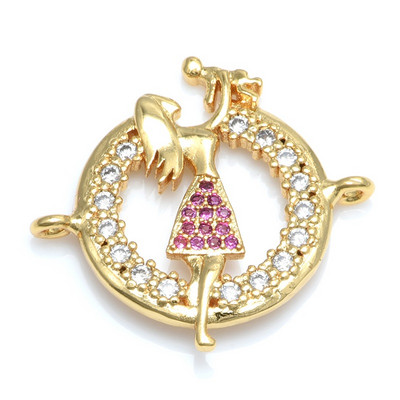 4 цвята "Mama" Love Charm Connector Аксесоари за бижута Изработка на гривни Ръчно изработен подарък за деня на майката CZ Jewelry