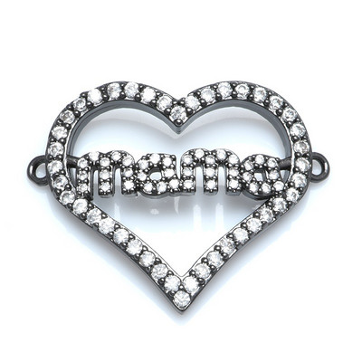 4 цвята "Mama" Love Charm Connector Аксесоари за бижута Изработка на гривни Ръчно изработен подарък за деня на майката CZ Jewelry