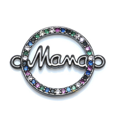 Mother Kids Connector Charms за бижута Изработка на гривни Направи си сам ръчно изработени женски бижута Меден циркон Момчета Момичета MaMa Gift