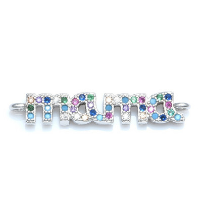 Mother Kids Connector Charms за бижута Изработка на гривни Направи си сам ръчно изработени женски бижута Меден циркон Момчета Момичета MaMa Gift