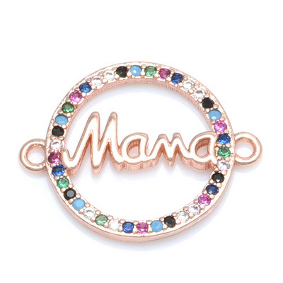 Mother Kids Connector Charms за бижута Изработка на гривни Направи си сам ръчно изработени женски бижута Меден циркон Момчета Момичета MaMa Gift