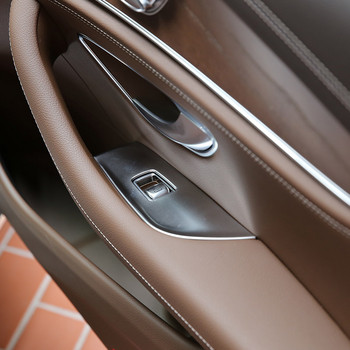 За Mercedes Benz E Class w213 2016-2021 Оформление на автомобила ABS Сребърен бутон на прозореца на вратата на колата Капак на рамката Стикер за тапицерия Автомобилни аксесоари
