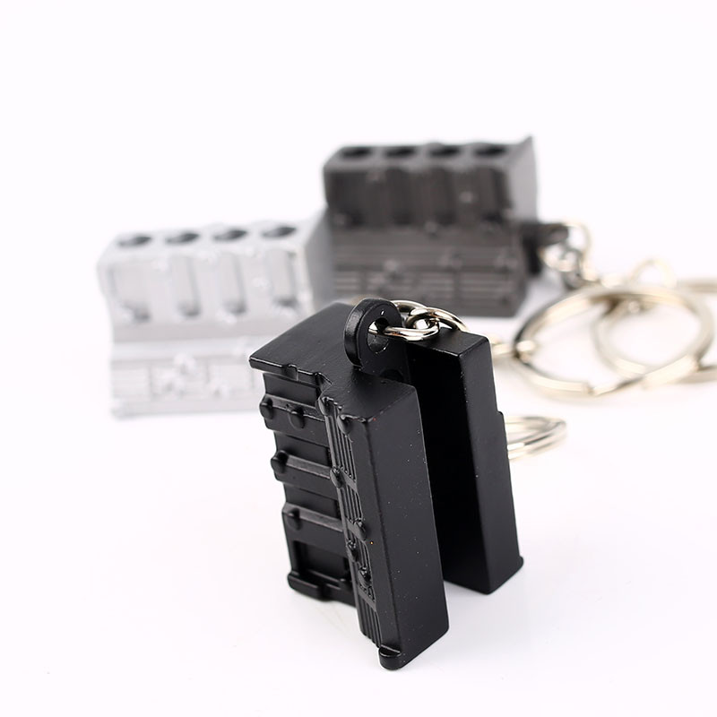 Tuning kulcstartók 3D fém 4 hengeres motor versenyautó autó kulcstartó kulcstartó gyűrű kulcstartó kulcstartó Függő