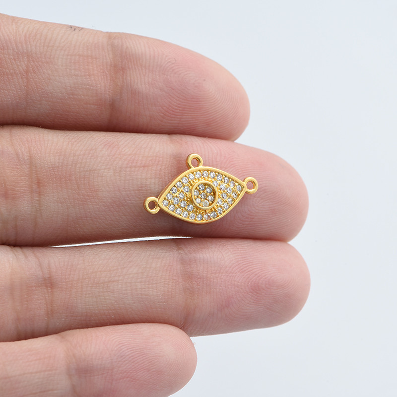 Evil Eye csatlakozók karkötőhöz Nyaklánc Kiegészítők ékszerkészítéshez Kézzel barkácsolt rézkiegészítők Kellékek nagykereskedelme