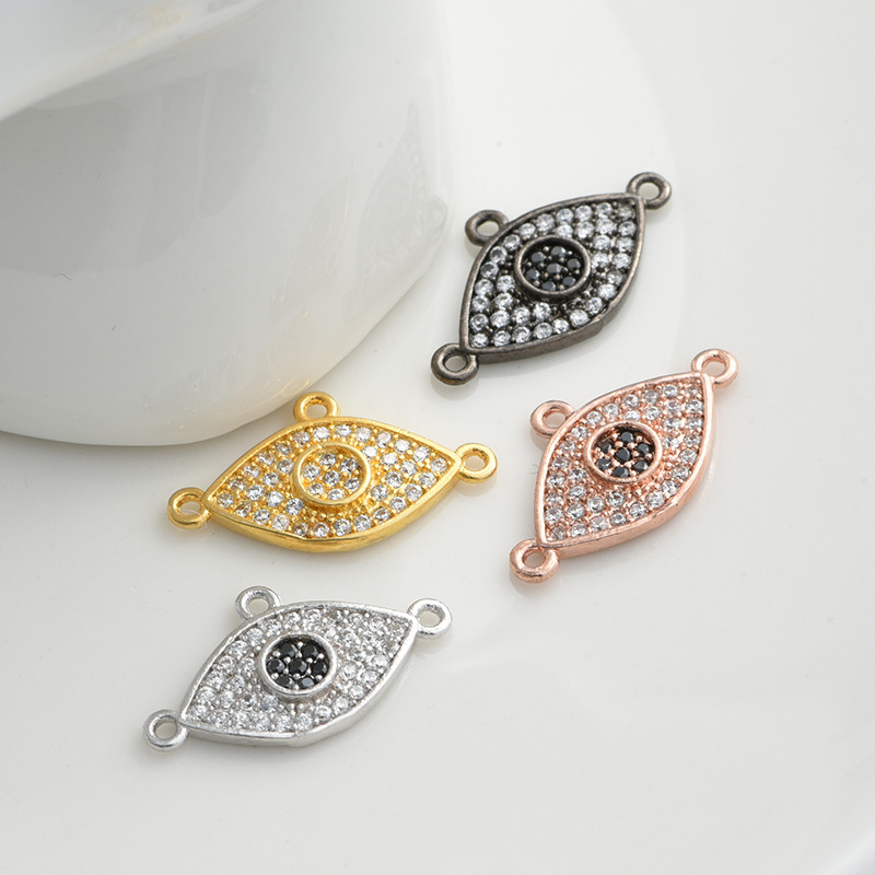 Evil Eye csatlakozók karkötőhöz Nyaklánc Kiegészítők ékszerkészítéshez Kézzel barkácsolt rézkiegészítők Kellékek nagykereskedelme