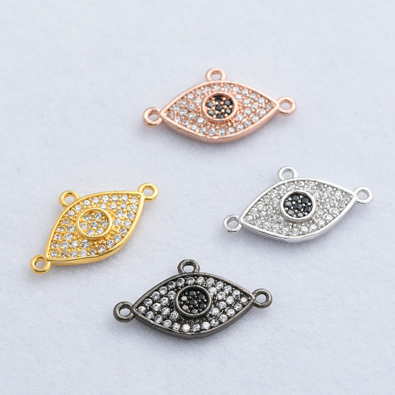 Evil Eye csatlakozók karkötőhöz Nyaklánc Kiegészítők ékszerkészítéshez Kézzel barkácsolt rézkiegészítők Kellékek nagykereskedelme
