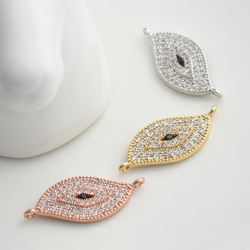 Evil Eye Connectors Bűbáj kiegészítőkhöz Ékszerkészítési kellékek Arany Ezüst Rózsa Arany Karkötő Barkács ékszerleletek
