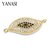 Kézzel készített Black Evil Eye Turkish Evil Eye Charms Connector ékszer készítés arany fekete CZ sárgaréz karkötő nyaklánc