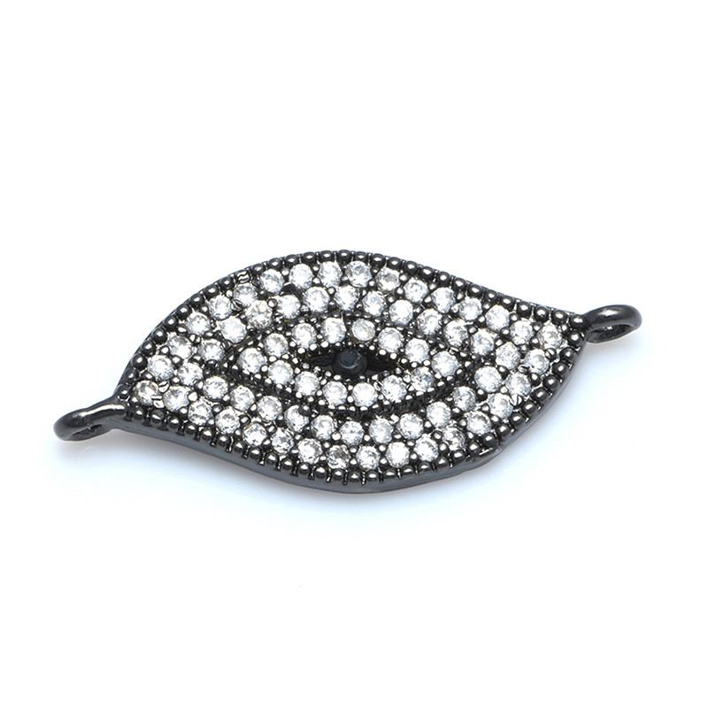 Kézzel készített Black Evil Eye Turkish Evil Eye Charms Connector ékszer készítés arany fekete CZ sárgaréz karkötő nyaklánc