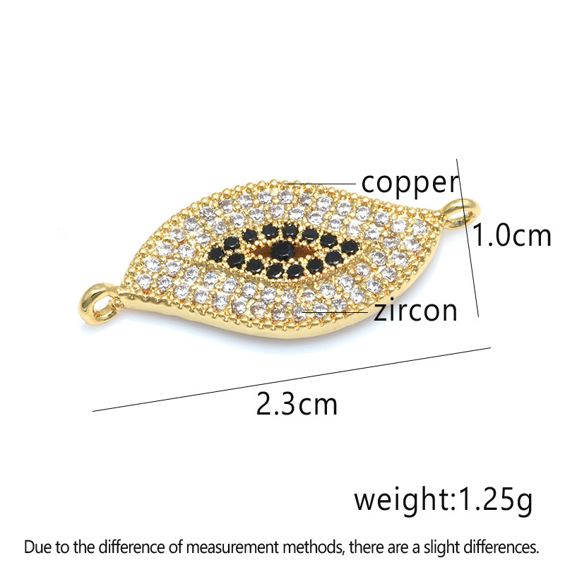Kézzel készített Black Evil Eye Turkish Evil Eye Charms Connector ékszer készítés arany fekete CZ sárgaréz karkötő nyaklánc