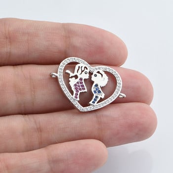 Boy kiss Girl Connector Charms Αξεσουάρ για κοσμήματα Κατασκευή DIY Χειροποίητο Γυναίκα Παιδιά Λάτρεις Βραχιόλι Κοσμήματα Δώρο