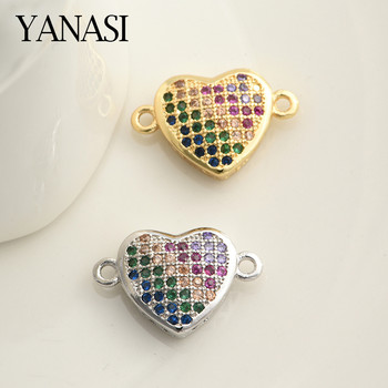 Shiny Heart Charms Connector Accessories for Jewelry Bracelet Making DIY Bracelets Jewelry Supplies for Women Κολιέ σκουλαρίκι